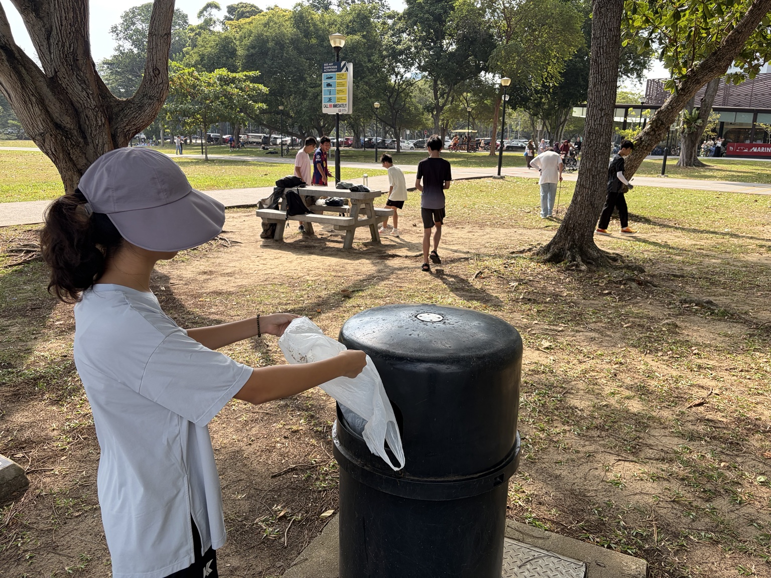 Disposing of collected litter