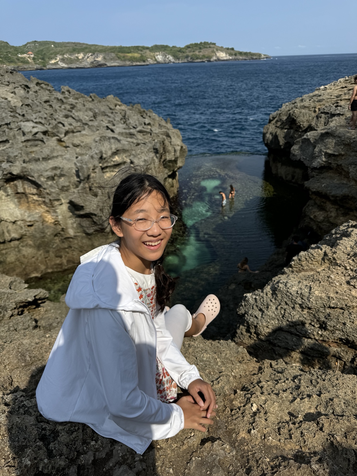 Young ocean explorer by the coast